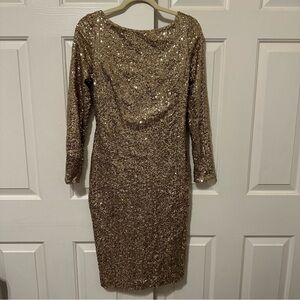 ralph lauren sequin dress long sleeves Ralph Lauren | Dresses | Ralph Lauren Gold Sequin Evening Dress